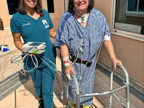 Palm Coast woman celebrates 65th birthday at AdventHealth after surviving two cardiac arrests