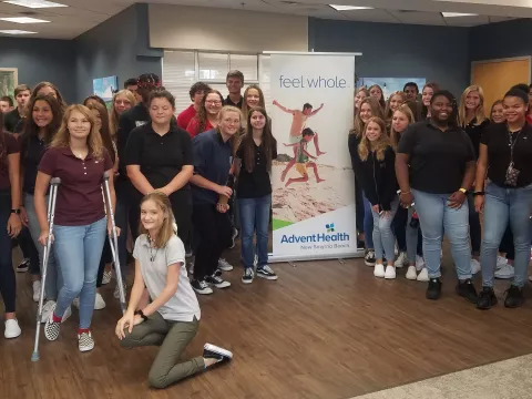 New Smyrna Beach High School Health Academy Students Tour AdventHealth New Smyrna Beach