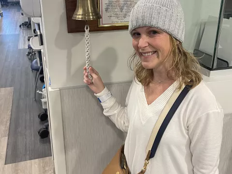 Kristin Harmel at the end of her chemo treatments