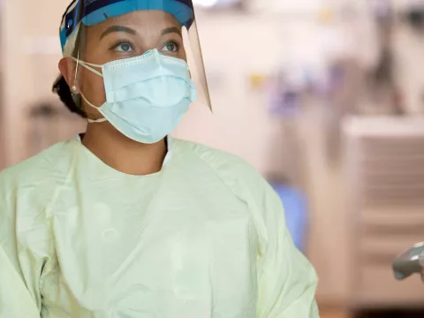 AdventHealth Nurse in PPE.