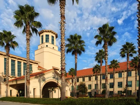 An outside aerial of AdventHealth Celebration