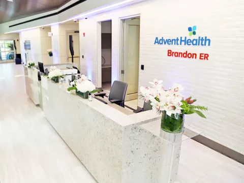 Front lobby of AdventHealth Brandon ER 