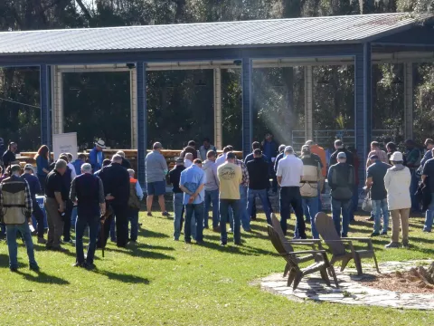 Camp fire at Blackjack Sporting Clays.