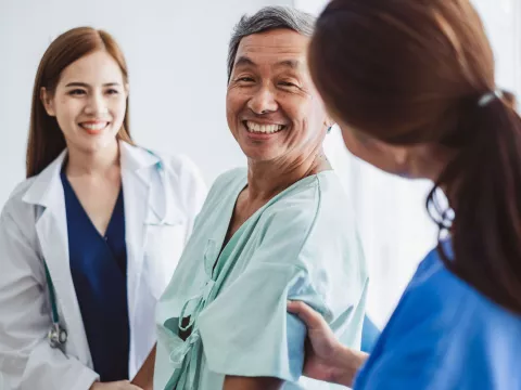 Medical team caring for patient.