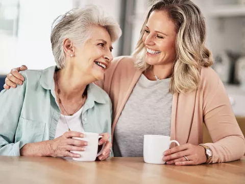 Adult woman with her mother