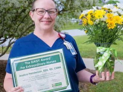 DAISY Award winner offers encouragement and cheer for patients  in AdventHealth Medical Group Wound Care.
