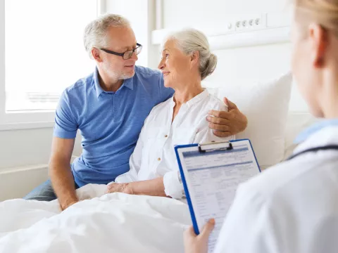 Older couple in the hospital