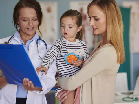 Mother and daughter at the emergency room