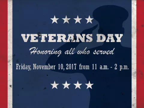 A flyer for a Veteran's Day event