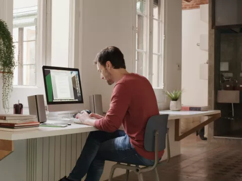 A man working from home.