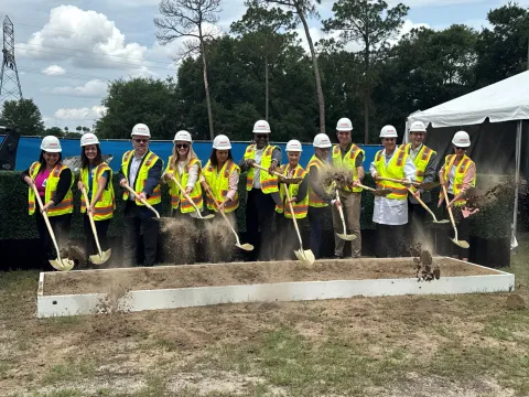 AdventHealth Waterman executive team breaking ground.
