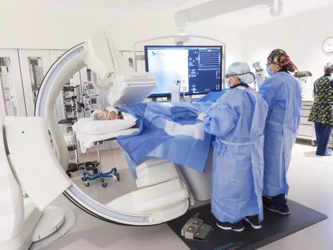 cath lab treats a patient