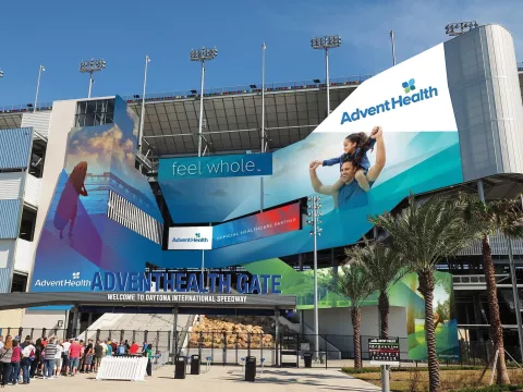 AdventHealth gate entrance at Daytona International Speedway
