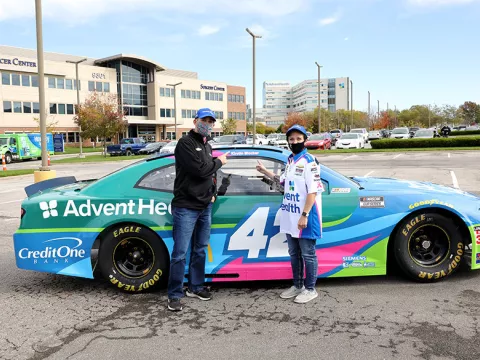 No. 42 AdventHealth Chevrolet Accented in Pink  to Highlight Breast Cancer Awareness, Honor Local Survivor 