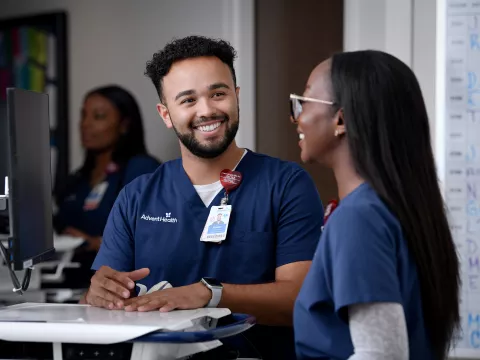 AdventHealth Nurses Talking Together Smiling