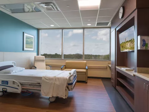 hospital room with bed