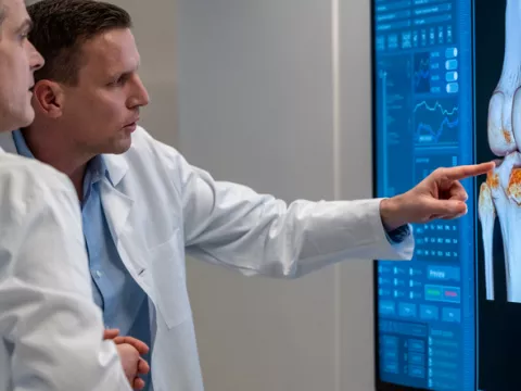 ortho team reviews scans