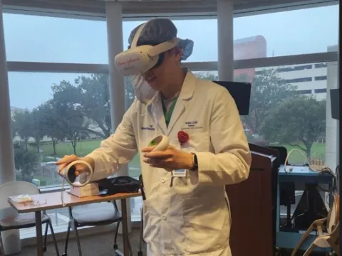 Fellow using VR