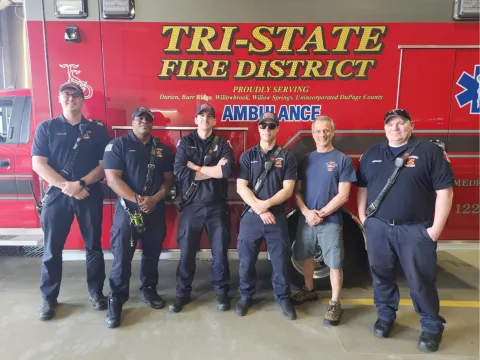 Cardiac patient with EMS team