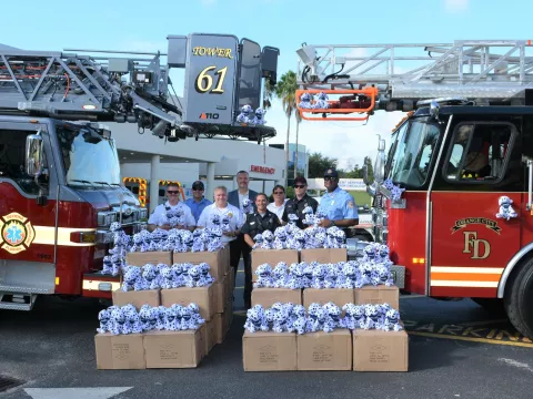 AdventHealth Donates Stuffed Dalmatians to Local Fire Departments