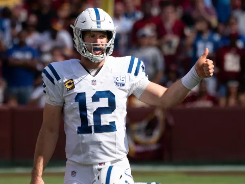 Andrew Luck at football game