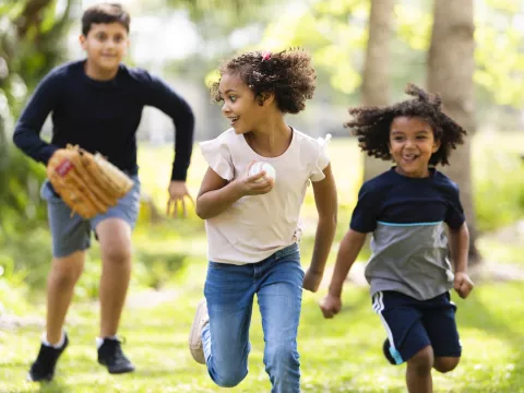 Children playing outdoors.