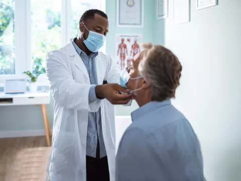 A patient visiting his doctor. 