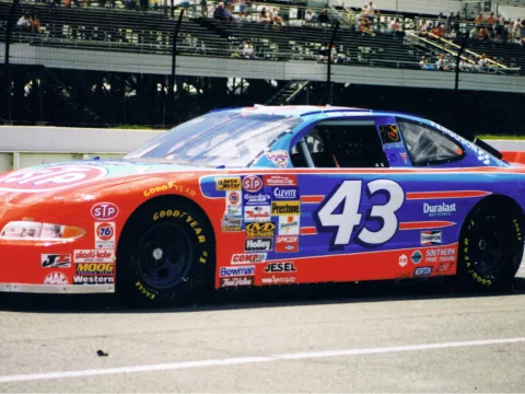 Former John Andretti's race car on the track