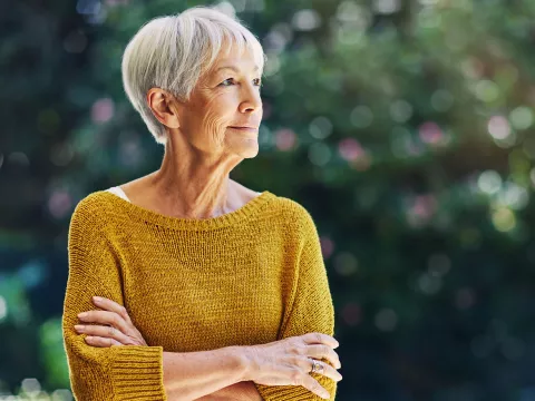 A woman standing outside.
