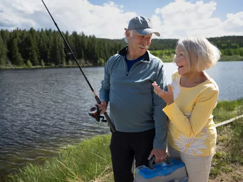Couple fishing