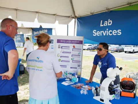 AdventHealth team members spoke to attendees about the care options available at AdventHealth Lake Placid, including local medical clinic offerings, inpatient services as well as outpatient services like imaging and lab services and sports medicine and rehab. (photo courtesy: Frank Branca/Infinity Reflections)