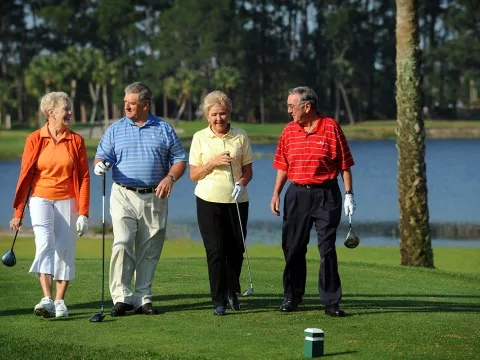 Group of friends on a golf course