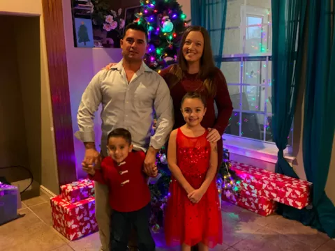 Meagan S and her family at Christmas