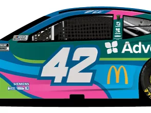 pink no. 42 car driven my Matt Kenseth