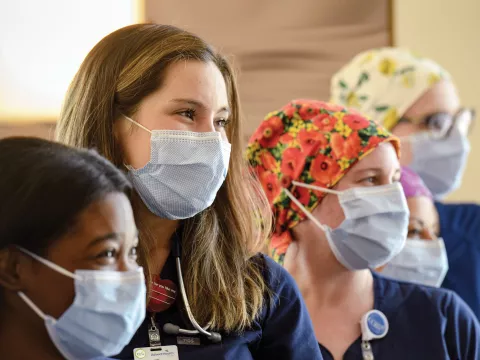 Nurses wearing masks