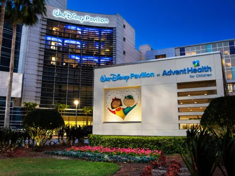 Exterior of AdventHealth for Children Walt Disney Pavilion.