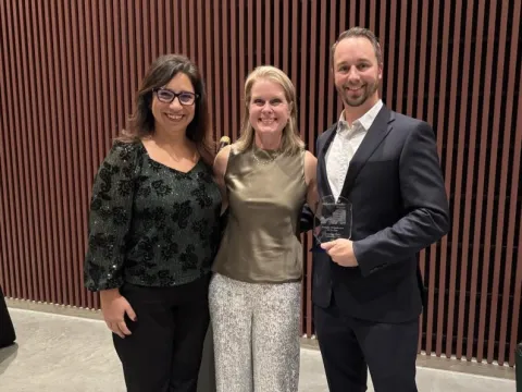 Pictured left to right: Mabel Valdivia Diaz, AdventHealth Waterman Foundation executive director, Keire R. Hosley, AdventHealth Waterman Foundation board member, and Dr. Jonathan Schroeder, AdventHealth Medical Group pulmonologist. 