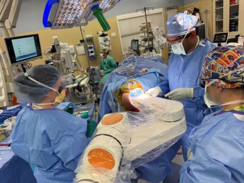 The Renishaw Neuromate is the world’s first FDA-approved stereotactic robot for neurosurgical procedures.