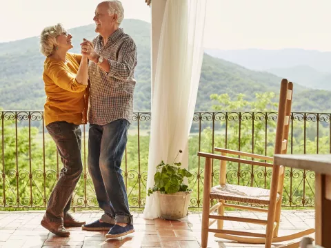 Senior couple dancing
