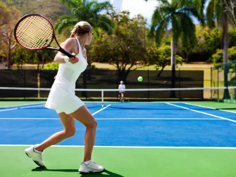 Woman playing tennis