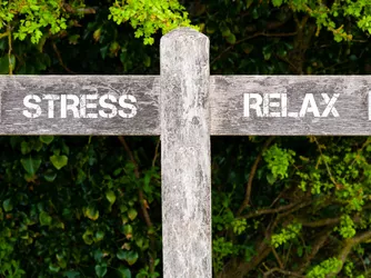 Stress and Relax Street Sign with arrows 