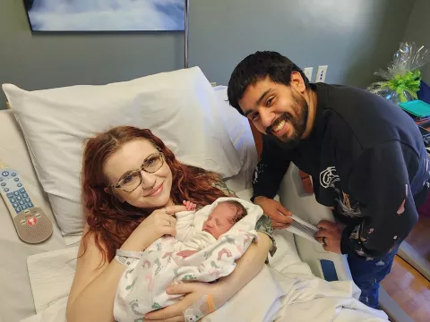 An Early Celebration of New Beginnings for Family Welcoming First Baby of 2024 at The Baby Place at AdventHealth