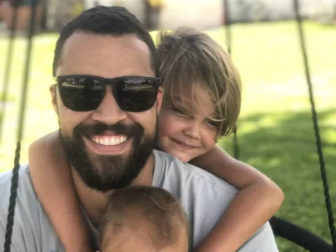 Brandon with his family