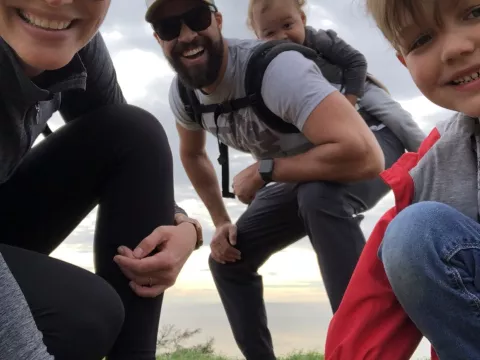 Brandon with his family