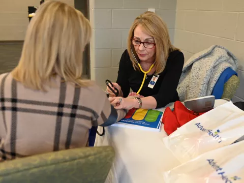 Tracy Farriba conducted blood pressure checks across Gordon County