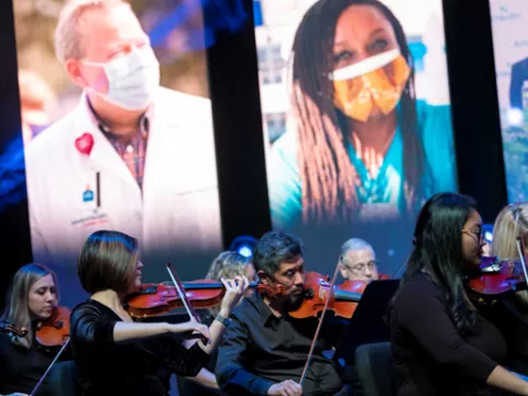 Vincent Hsu, MD plays violin in the AdventHealth Orchestra