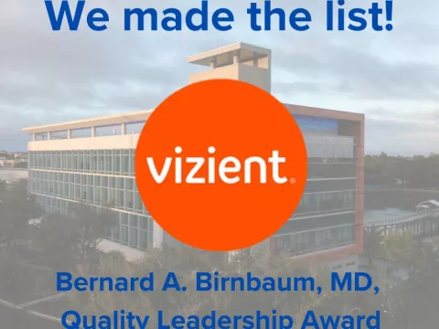 Vizient’s Bernard A. Birnbaum, MD, Quality Leadership Award 