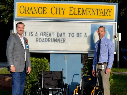 AdventHealth Fish Memorial Donates Wheelchairs to Elementary School