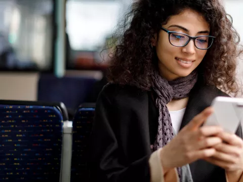 Woman using a smart phone.