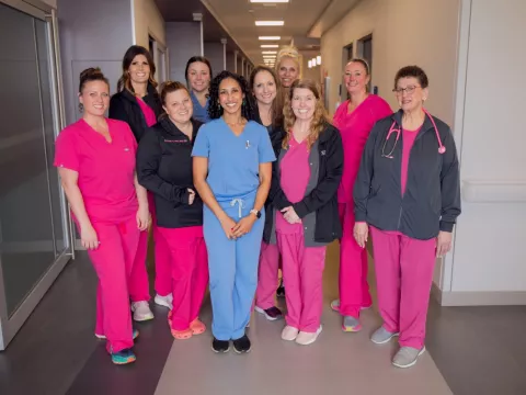 Group of team members on the Texas Health Huguley women's team